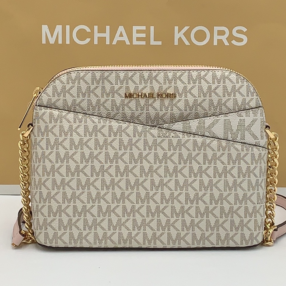 Michael Kors Jet Set Travel Medium Logo Dome Crossbody Bag - Picture 2 of 16